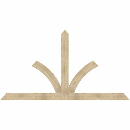 Ekena Millwork Richland Rough Sawn Timber Gable Bracket, Douglas Fir, 108"W x 58"H x 2"D x 6"F, 13/12 Pitch GBW108X58X0206RIC00RDF